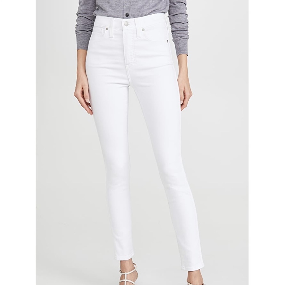 Madewell 10 inch high rise skinny pure white‎